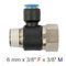 Pu Hose Fitting Tee 6mm X 3/8